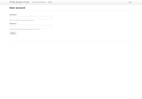 
                            2. User account | PPNS Student Portal