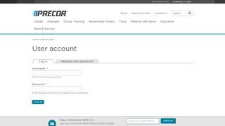 
                            3. User account - Precor (US)
