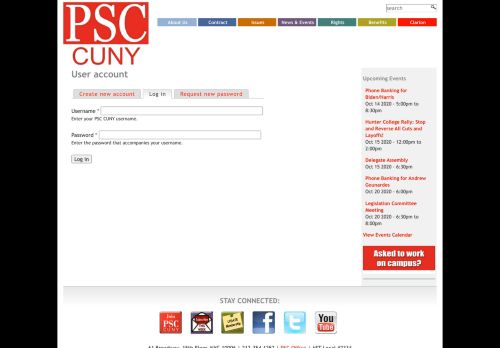 
                            12. User account | PSC CUNY