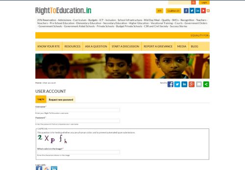 
                            9. User account - Right To Education