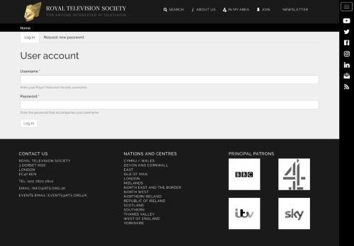 
                            10. User account | Royal Television Society