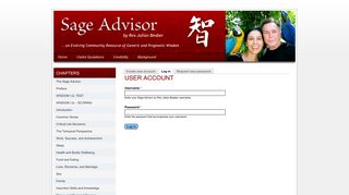 
                            4. User account | Sage Advisor by Rex Julian Beaber