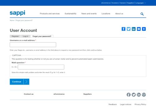 
                            2. User Account | Sappi Global