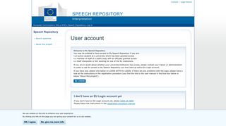 
                            5. User account | Speech Repository - europa.eu