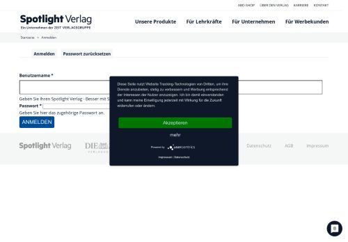 
                            2. User account | Spotlight Verlag