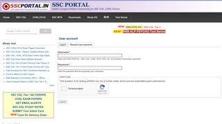 
                            1. User account | SSC PORTAL : SSC CGL, CHSL, MTS, CPO, JE, Govt ...