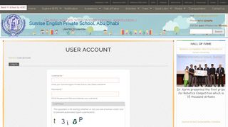 
                            2. User account | Sunrise English Private School, Abu Dhabi