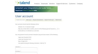 
                            6. User account | Talend