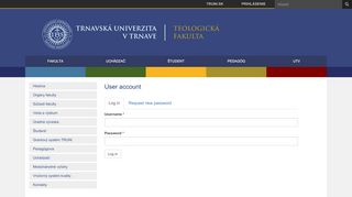 
                            13. User account | TFTU - Teologická fakulta Trnavskej univerzity