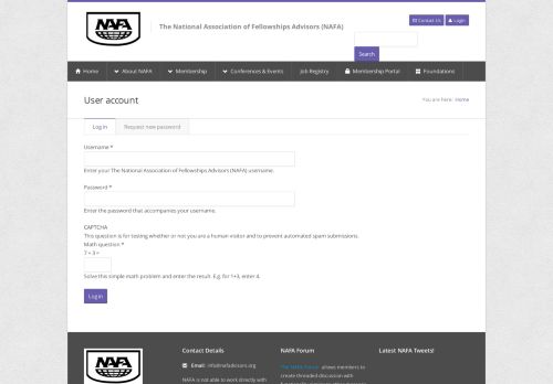 
                            3. User account | The National Association of Fellowships ...
