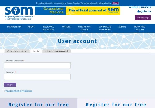 
                            5. User account | The Society of Occupational Medicine