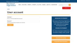 
                            3. User account | The Virtual High School