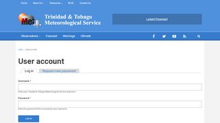 
                            6. User account | Trinidad & Tobago Meteorological Service