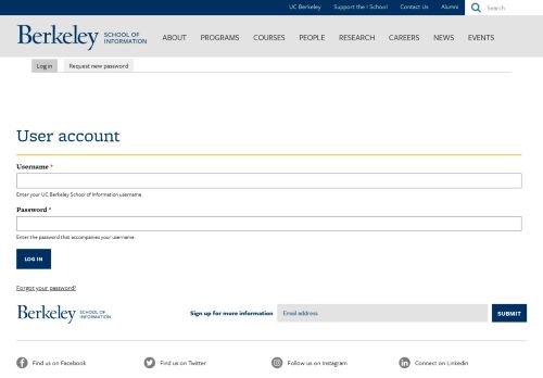 
                            13. User account | UC Berkeley School of Information