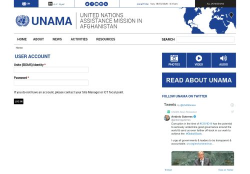 
                            13. User account - UNAMA - UN missions