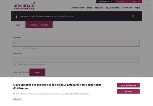 
                            2. User account | Université Paris Saclay