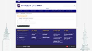 
                            5. User account | University of Ghana