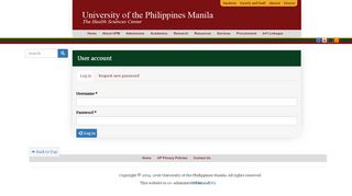 
                            8. User account - University of the Philippines Manila