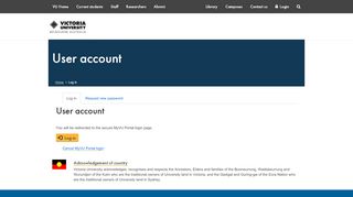 
                            2. User account | Victoria University | Melbourne Australia
