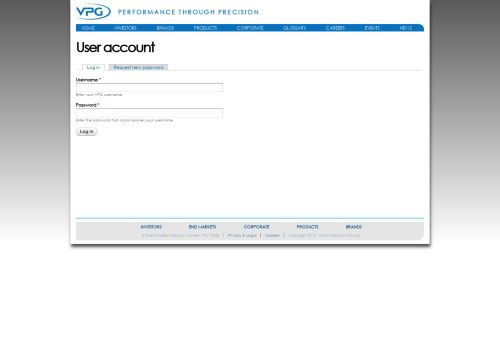 
                            2. User account | VPG - Vishay Precision Group