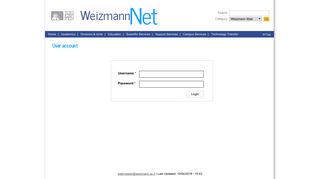 
                            6. User account | WeizmannNet - Weizmann Institute of Science