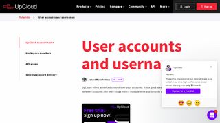 
                            6. User accounts and usernames - UpCloud