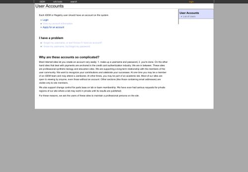 
                            2. User Accounts - igem.org