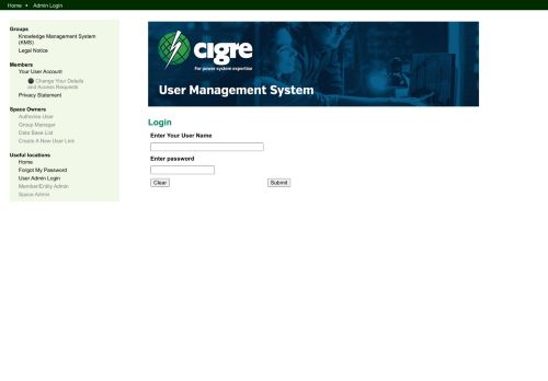 
                            4. User Admin Login - CIGRE Confluence Admin