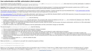 
                            6. User authentication and SQL authorization client example