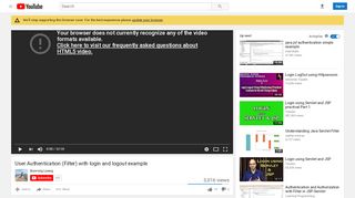 
                            10. User Authentication (Filter) with login and logout example - YouTube