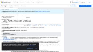 
                            12. User Authentication Options | App Engine standard ... - Google Cloud