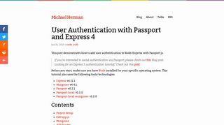 
                            9. User Authentication with Passport and Express 4 - Michael Herman