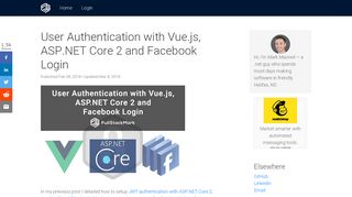 
                            11. User Authentication with Vue.js, ASP.NET Core 2 and Facebook Login