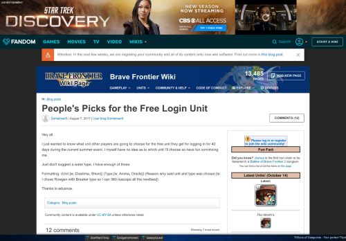 
                            11. User blog:Someloser9/People's Picks for the Free Login Unit | Brave ...
