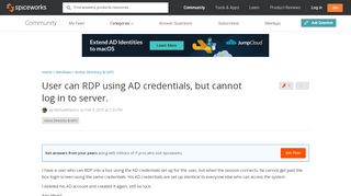 
                            13. User can RDP using AD credentials, but cannot log in to server ...