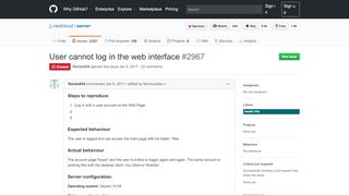 
                            7. User cannot log in the web interface · Issue #2967 · nextcloud/server ...
