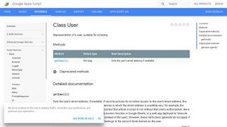 
                            2. User - Class User | Apps Script | Google Developers