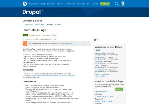 
                            4. User Default Page | Drupal.org