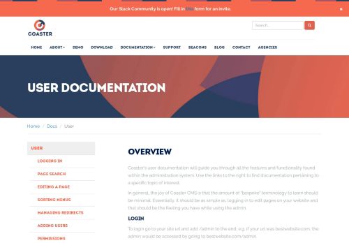 
                            8. User Documentation - Coaster CMS