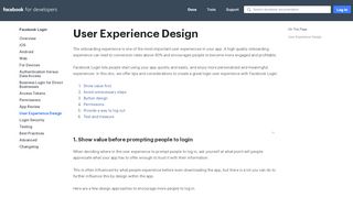 
                            7. User Experience Design - Facebook Login - Facebook for Developers