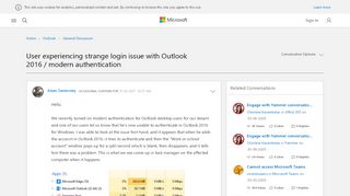 
                            4. User experiencing strange login issue with Outlook 2016 / modern ...