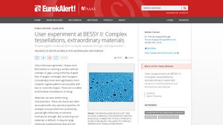 
                            9. User experiment at BESSY II: Complex tessellations, extraordinary ...