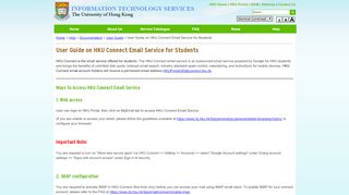 
                            7. User Guide on HKU Connect Email Service for Students - ITS.hku.hk