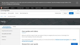 
                            10. User guides and videos - Cambridge University Press