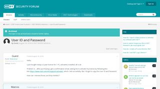 
                            7. User ID and Password - ESET NOD32 Antivirus - ESET Security Forum
