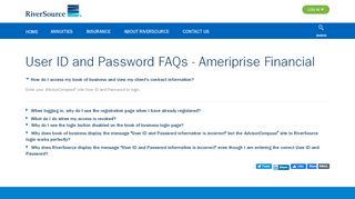 
                            6. User ID and Password FAQs | RiverSource