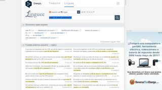 
                            3. user id and password - Traducción al español – Linguee