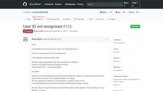 
                            12. User ID not recognized · Issue #125 · Azure/connectthedots · GitHub