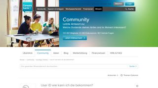 
                            7. User ID wie kann ich die bekommen? - Consorsbank Wissenscommunity