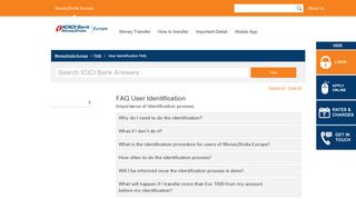 
                            5. User Identification FAQs - ICICI Bank Money2India Europe